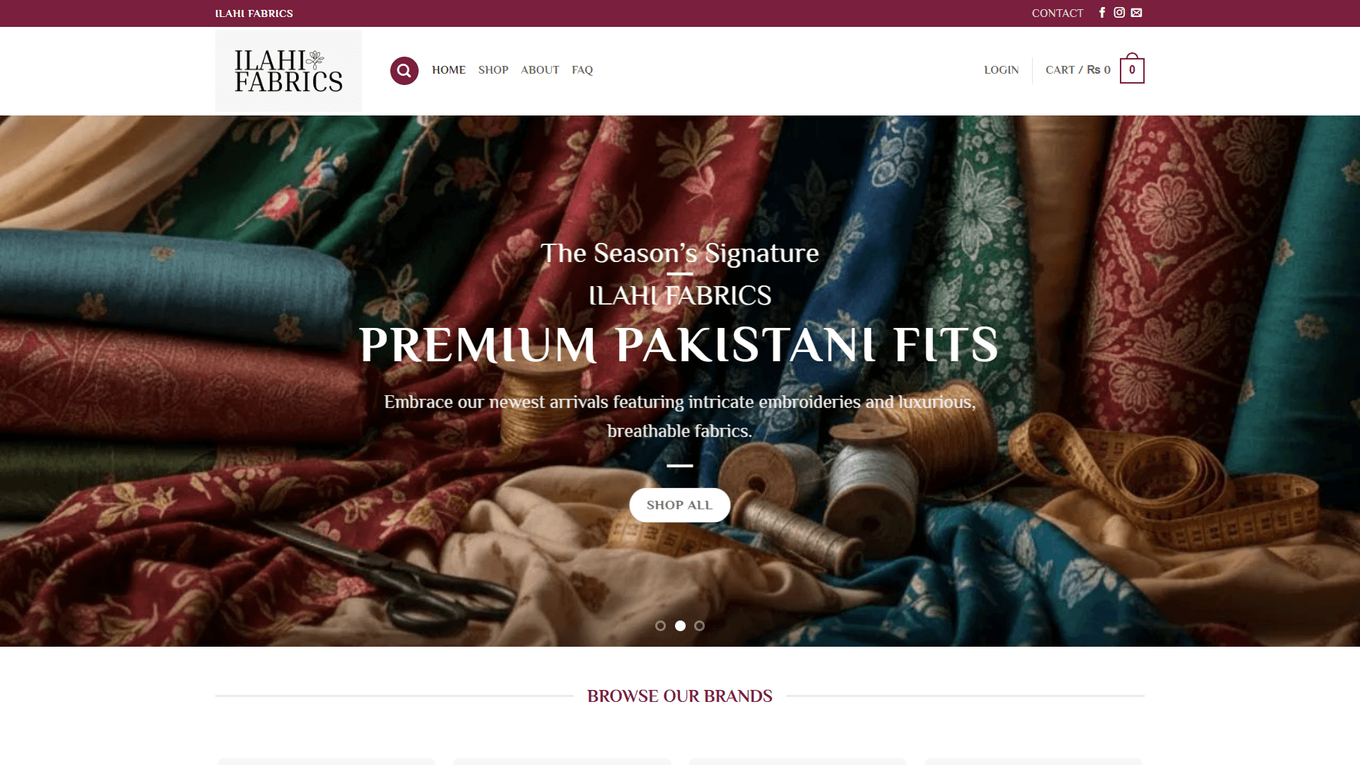 Ilahi Fabrics - E-commerce Website